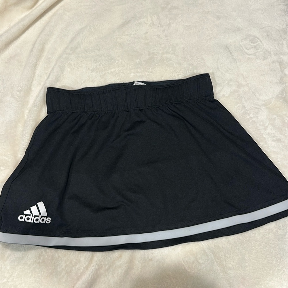 Adidas athletic skirt size XS black elastic waist with drawstring EUC